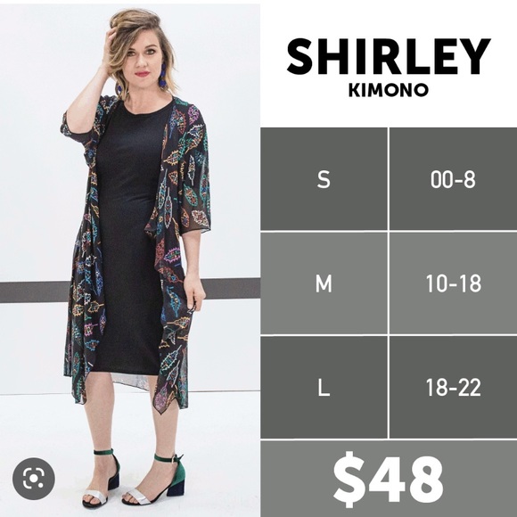 LulaRoe Medium Shirley Kimono - Picture 5 of 5